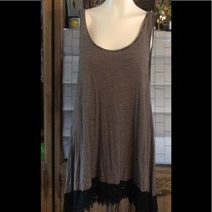NWOT ANA HI-LOW TUNIC WITH LACE